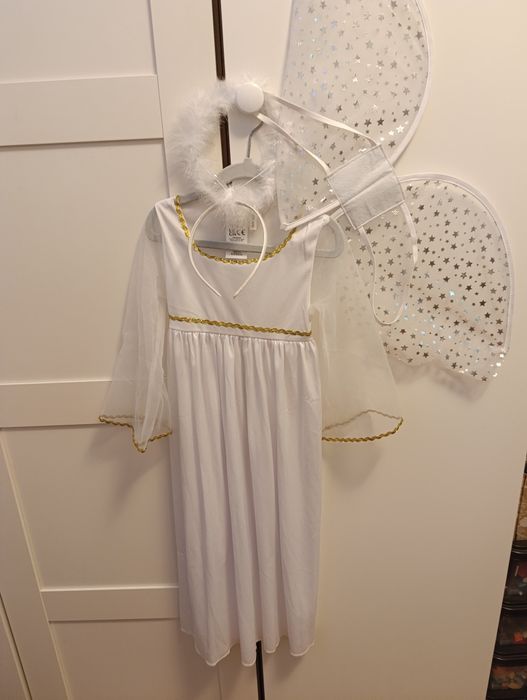 Strój aniołka na 104 cm plus skrzydełka i aureolkia