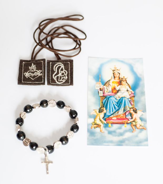 SZKAPLERZ SUKIENNY KARMELITAŃSKI+ bransoletka dziesiątka różańca