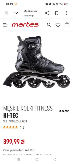 Męskie rolki 43 hi tec