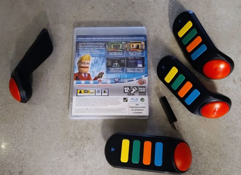 Buzz quiz PS3 buzzery bezprzewodowe nadajnik komplet