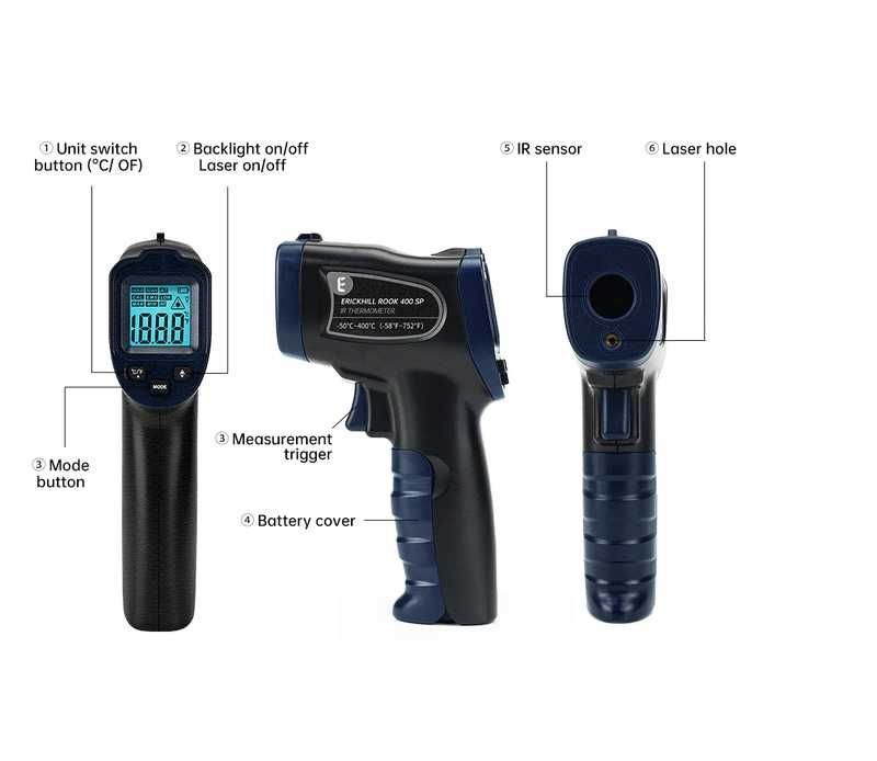 Пірометр професійний , інфрачервоний ( erickhill rook 400/600 sp)