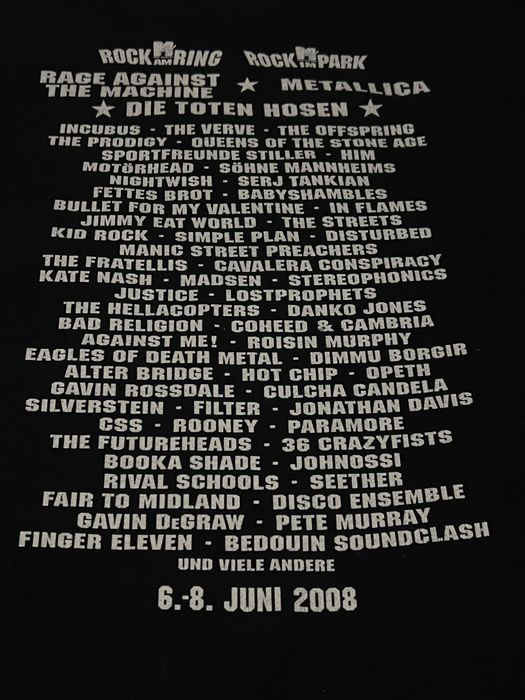 Vintage Rock am Ring 2008 Festival T-shirt (Original)
