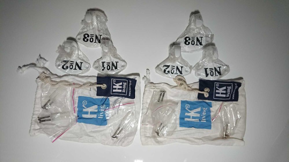 Stalowe haczyki industrialne retro HK Living, 3 komplety (Hygge)