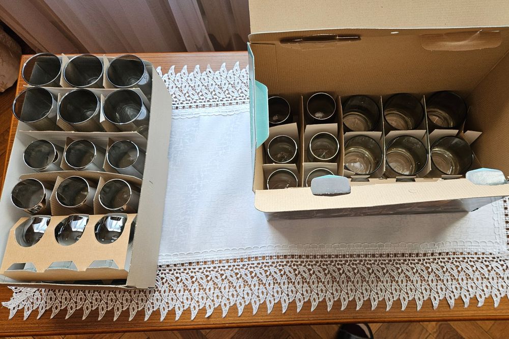 Szklanki, kieliszki, lampki do wina, literatki Zestaw Krosno