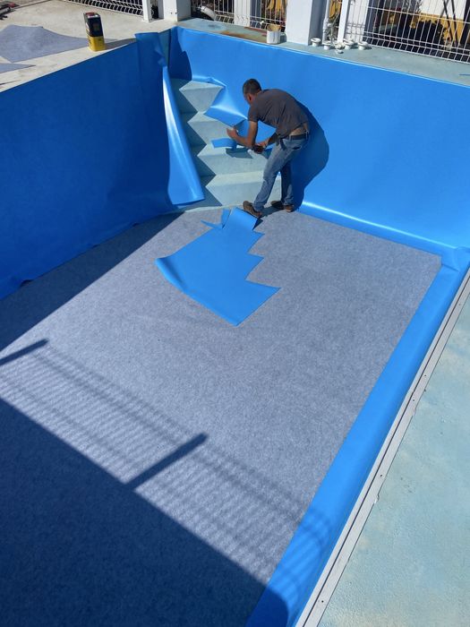 Aplicacao tela armada piscina