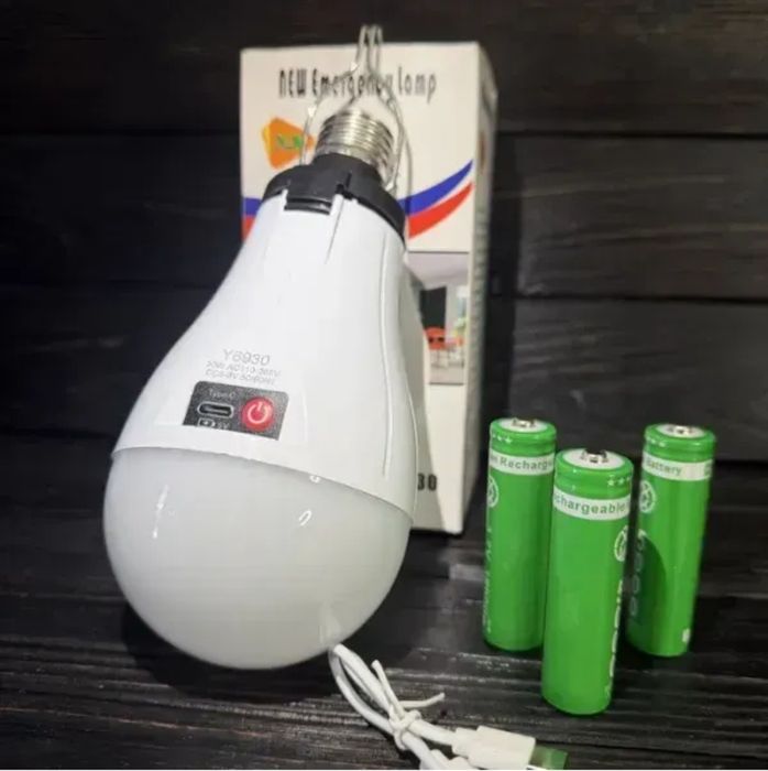 Лампа LED аккумуляторная аварийная 3 АКБ 18650 30W Y6930 фонарь