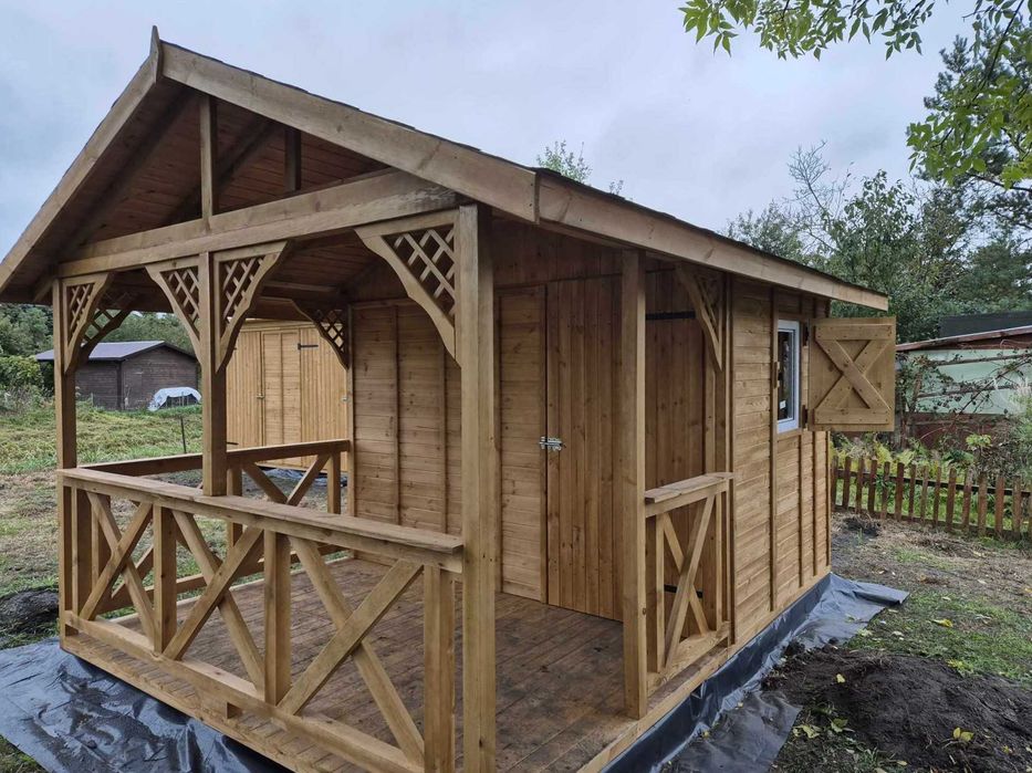 Domek narzędziowy drewniany 3x1 m na narzędzia do ogrodu ROD szopa