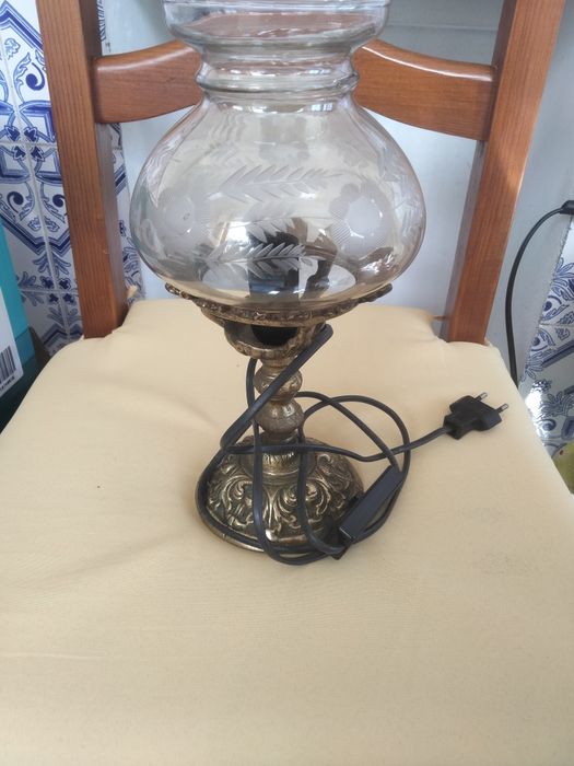 Abajures bronze e cristal