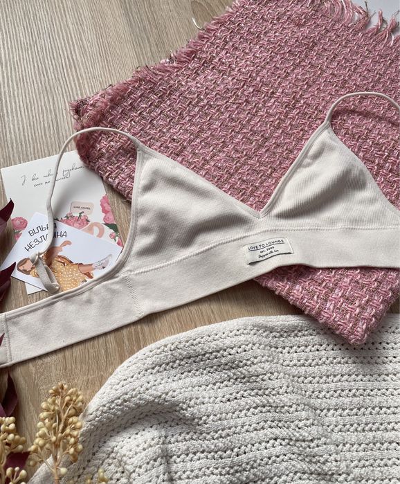 Бюстгальтер ліф топ в рубчик натуральний м’який