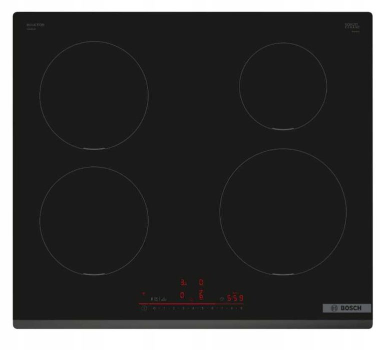 Płyta indukcyjna Bosch Serie 6 PIE631HB1E 59,2cm 4 pola PowerBoost Czarna 22DH45s4