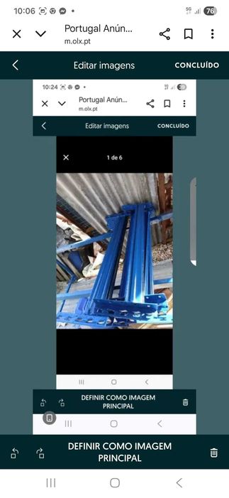 Varias estantes metalicas usadas