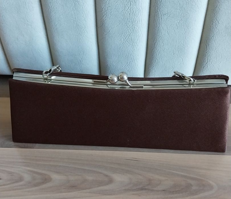 Elegancka damska wizytowa torebka_brązowa