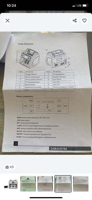 Лічильник валют GRACE EC900