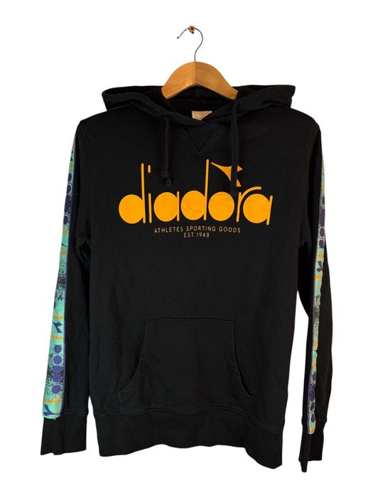 Bluza z kapturem diadora czarna duże logo m