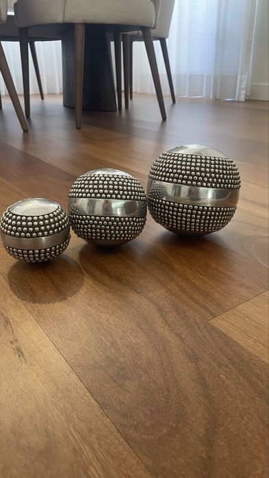 Bolas de decoracao em inox