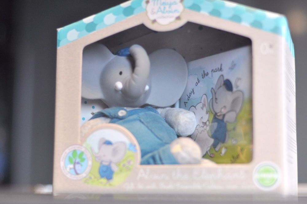 Zabawka/GRYZAK/KSIĄŻECZKA/SłonikALVIN/Organic/ECOMaluszek/naPrezent