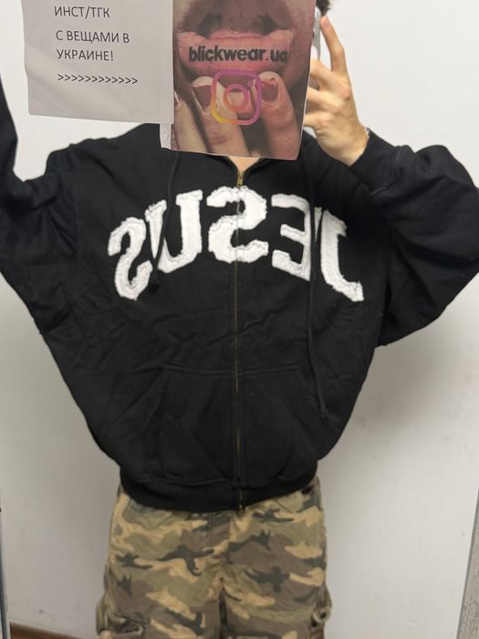Зип Худи Vetements JESUS black  M L  balenciaga rick owens project gr protocol index