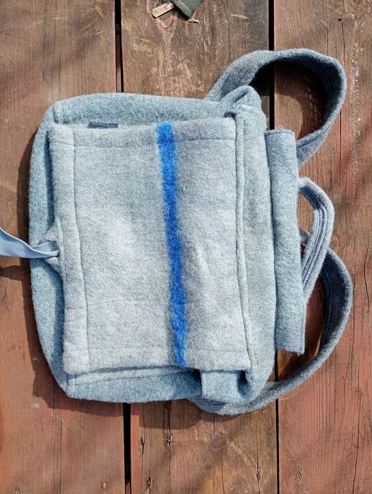 Plecak wełniany wykonany z koca - mały handmade