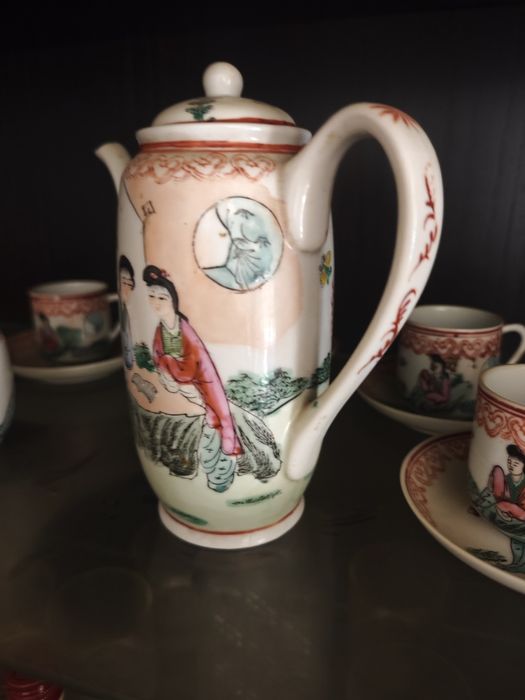 Conjunto de chá de porcelana chinesa início do século XX