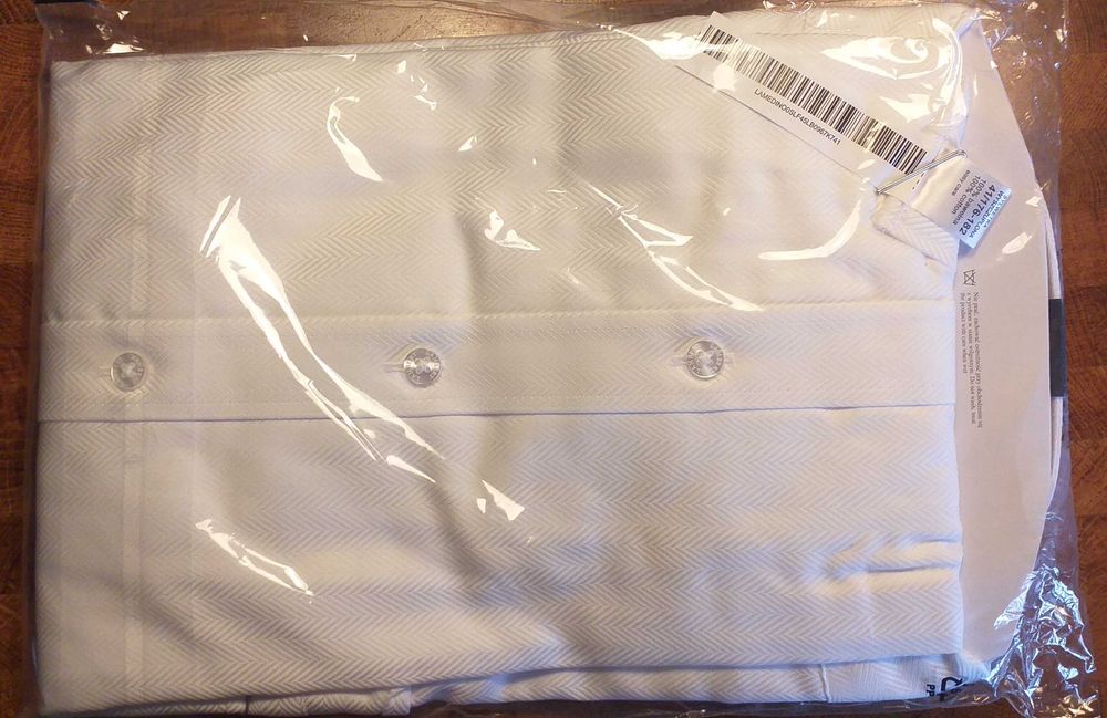 Koszula męska LAMBERT - biała, jodełka 41, 176-182 - NOWA