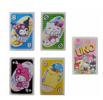 Karty do Gry Uno Sanrio Kuromi Lilo Gra Planszowa Karciana nie flip