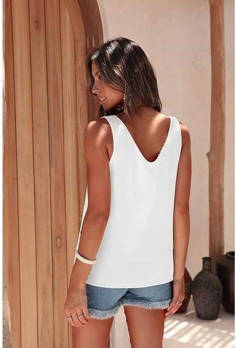 Bluzka satynowa, Top 2XL ecri