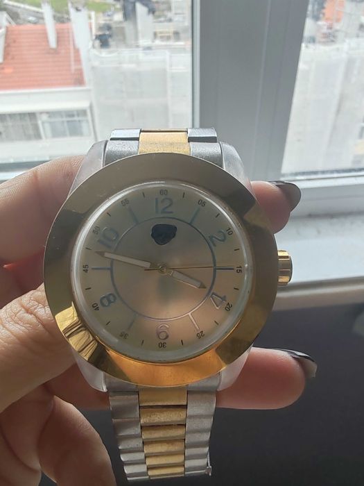 Relógio Ego Prateado e Dourado