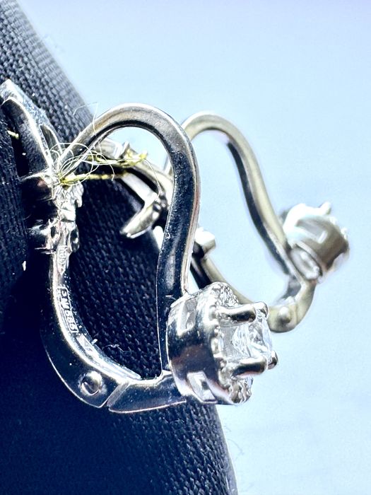 Золотые серьги с бриллиантами белое золото 585 проба