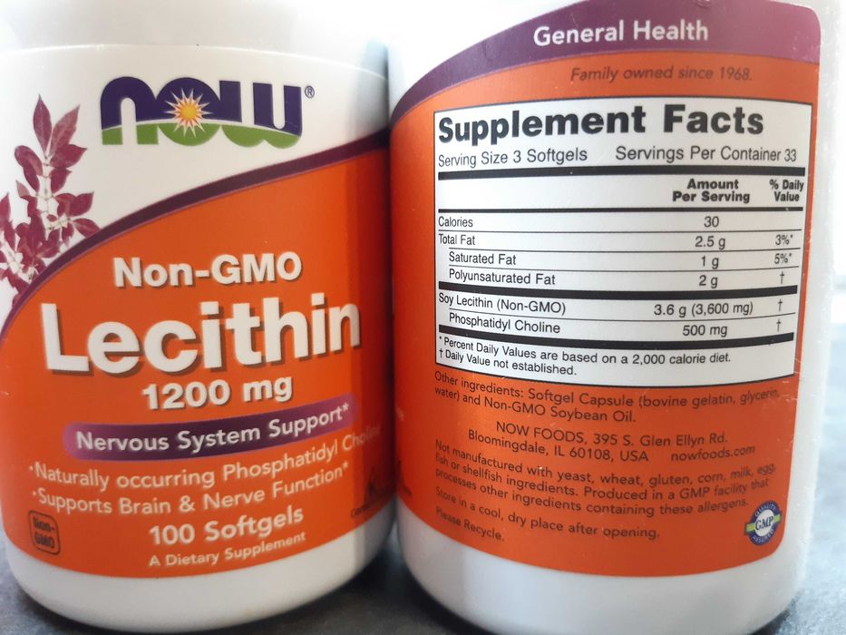 Now Foods, Lecithin (100-200 капс.), лецитин соевый