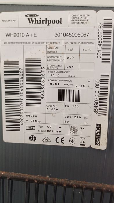 Arca horizontal Wirlpool - 200l