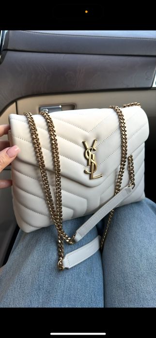 Сумка кожа ISL  молочная