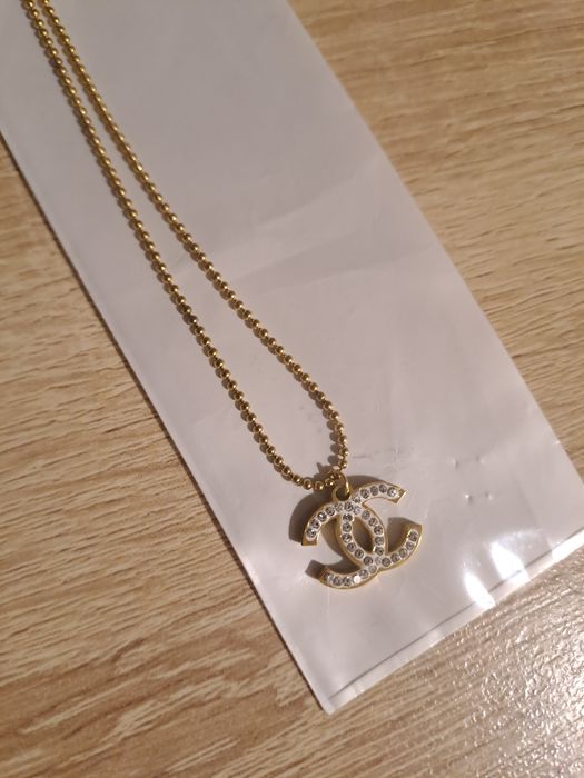 Naszyjnik z kuleczek Zawieszka CC z cyrkoniami