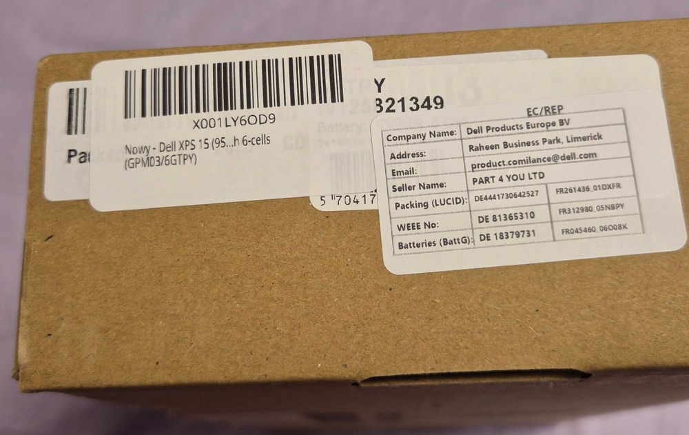 Bateria Dell Oryginalna 97Wh 6 ogniw 6GTPY Gwarancja