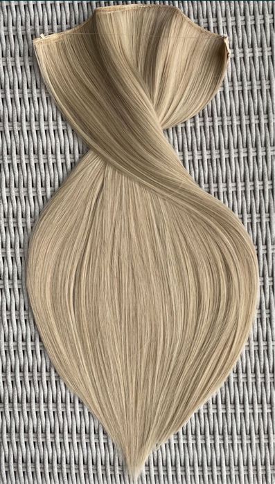 Premium Ultra włosy doczpeiane, popielaty blond,  włosy na żyłce 100.