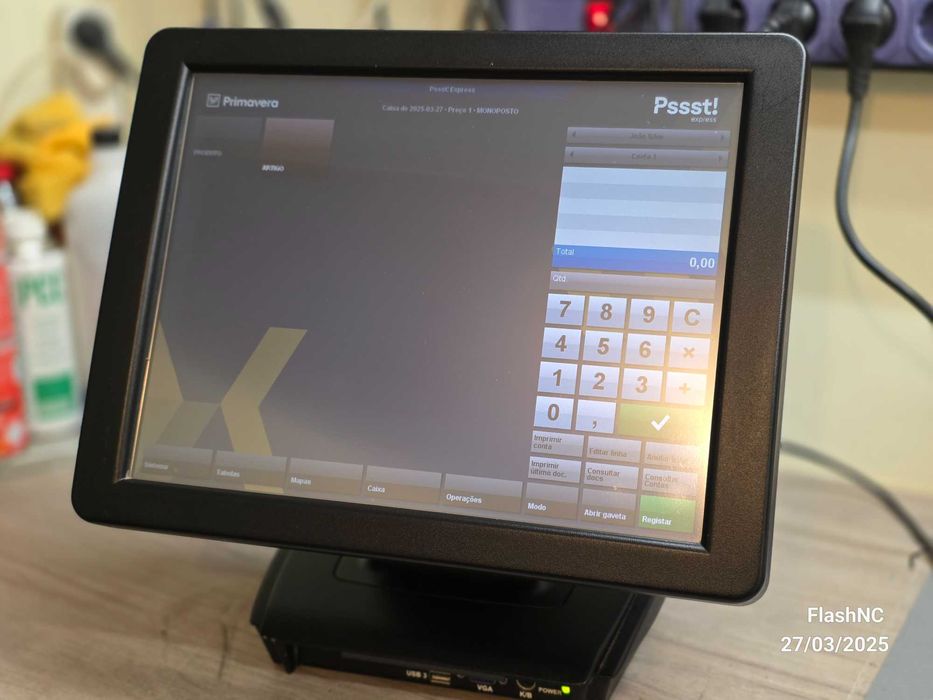 POS 15" Touch Registadora Ponto Venda com software gestão incluido