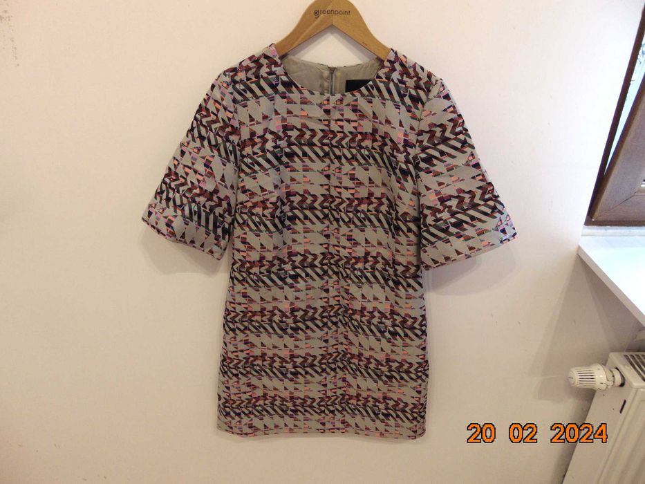 Super Sukienka Simple 36 Koktajlowa UNIKAT KOLOROWA