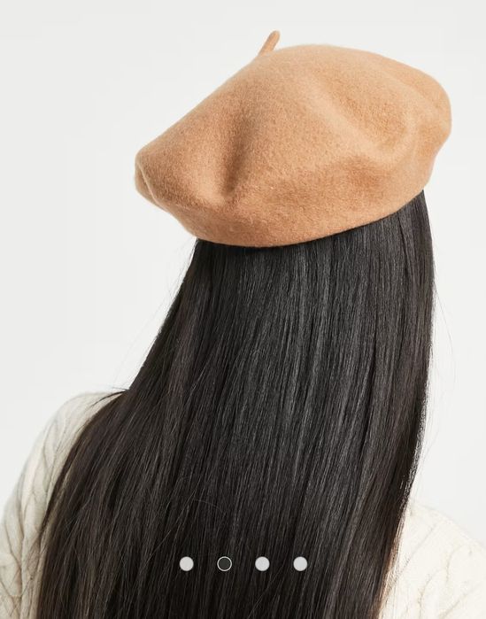 Stradivarius вовняний берет в кольорі camel