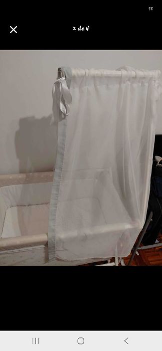 Berço bebe naf naf branco e cinza