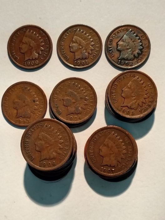Moedas Indian Head Cent de 1882 a 1908 EUA (ver datas na descrição)