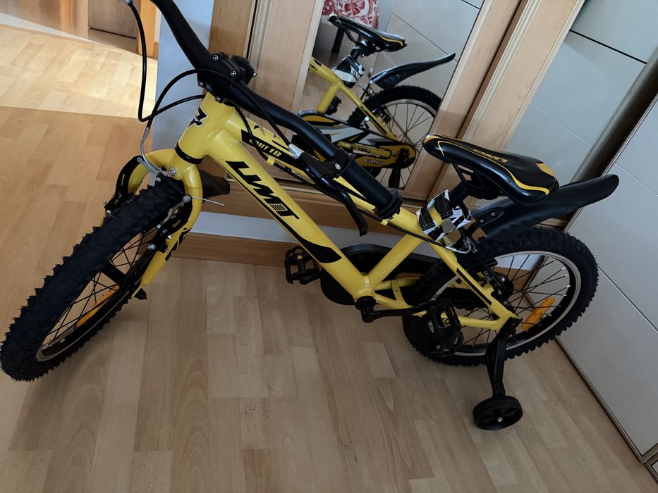 Bicicleta amarela crianca 18pol