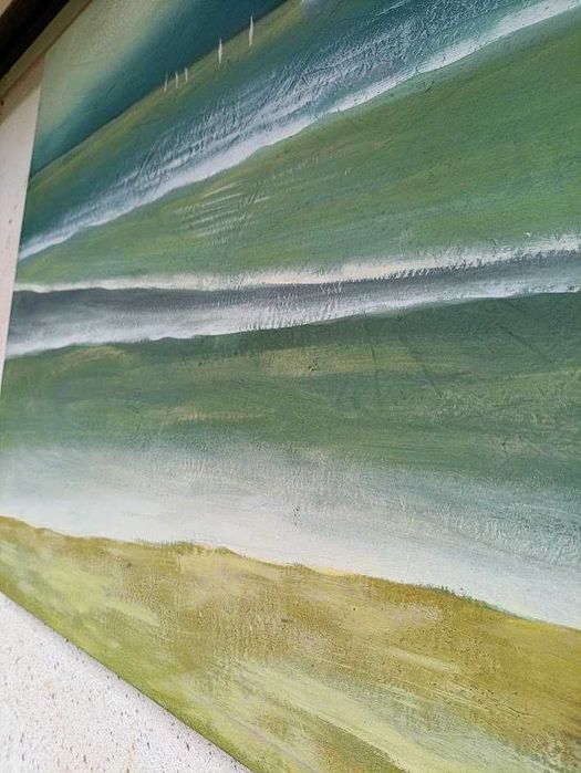 Quadro com representação de terra costeira
