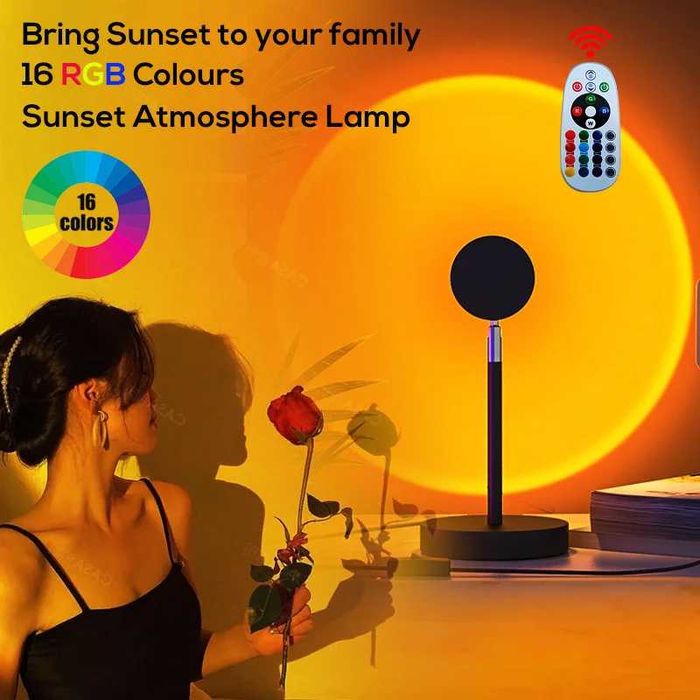 Лампа заходу сонця (16 кольорів) + Пульт. В наявності!