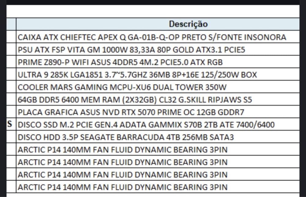 Computador personalizado (ver caracteristicas na foto final)