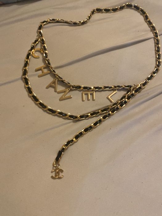 Chanel Pasek talia skóra