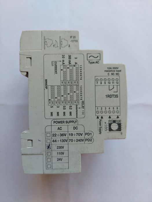 Реле утечки на землю (дифференциальное реле заземления) Revalco 1RDT3S