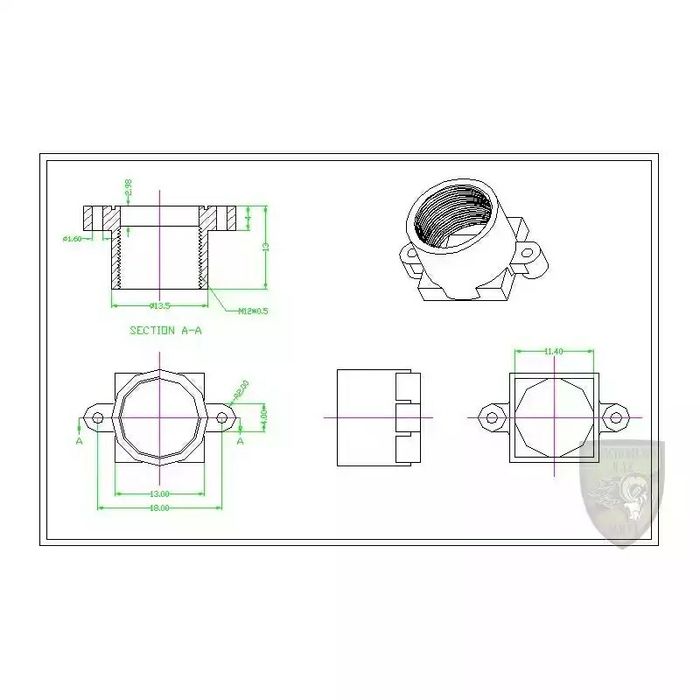 EKEN H9 , EKEN H9R крепление объектива экшн-видеокамеры