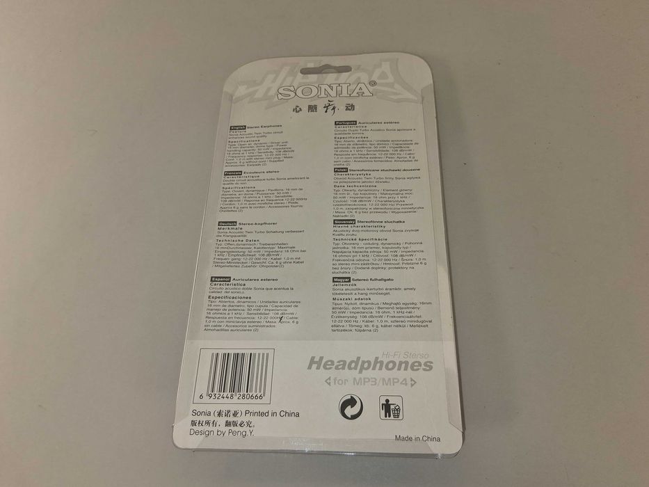 N064 Sonia Słuchawki Douszne SN-D66 Stereo For MP3 MP4 Retro