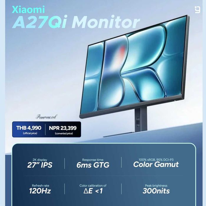 Новий монітор Xiaomi 2K Monitor A27Qi 2026