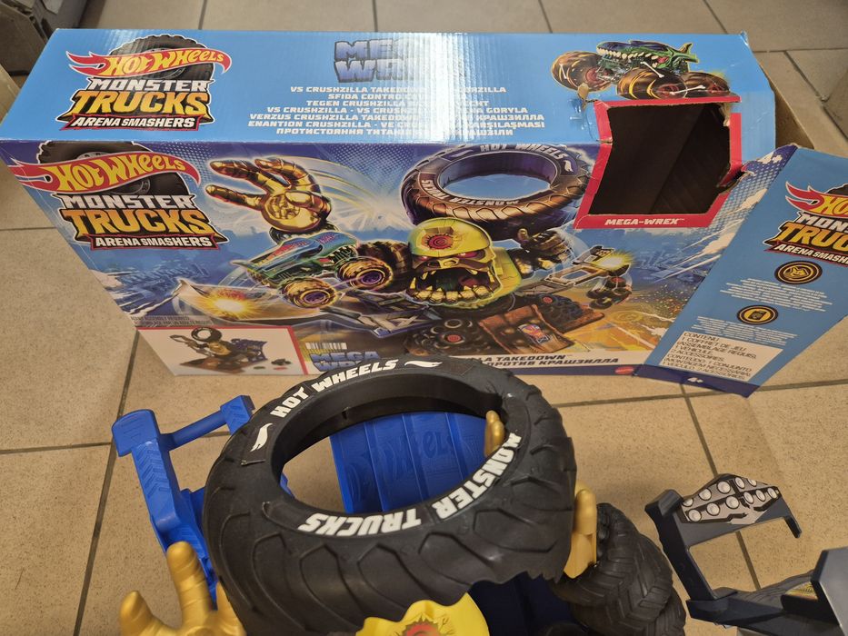 Hot Wheels Monster Trucks Arena Smashers – Arena Goryla Zestaw (Mega-Wrex w skali 1:64 vs Crushzilla,