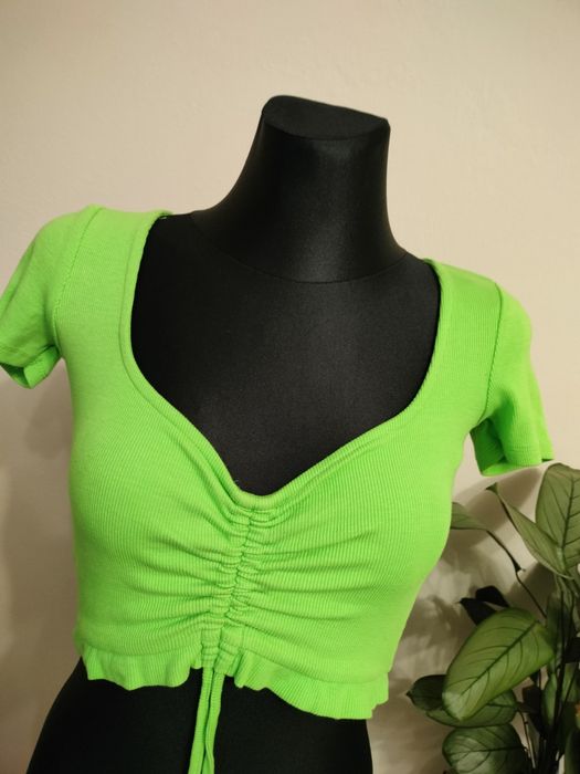 Zielony crop top Zara S